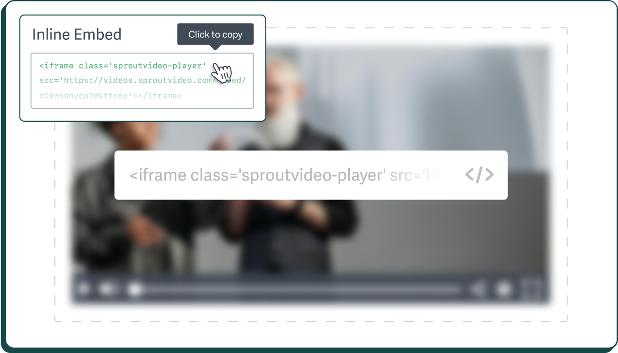 Stylized example of the SproutVideo embed code