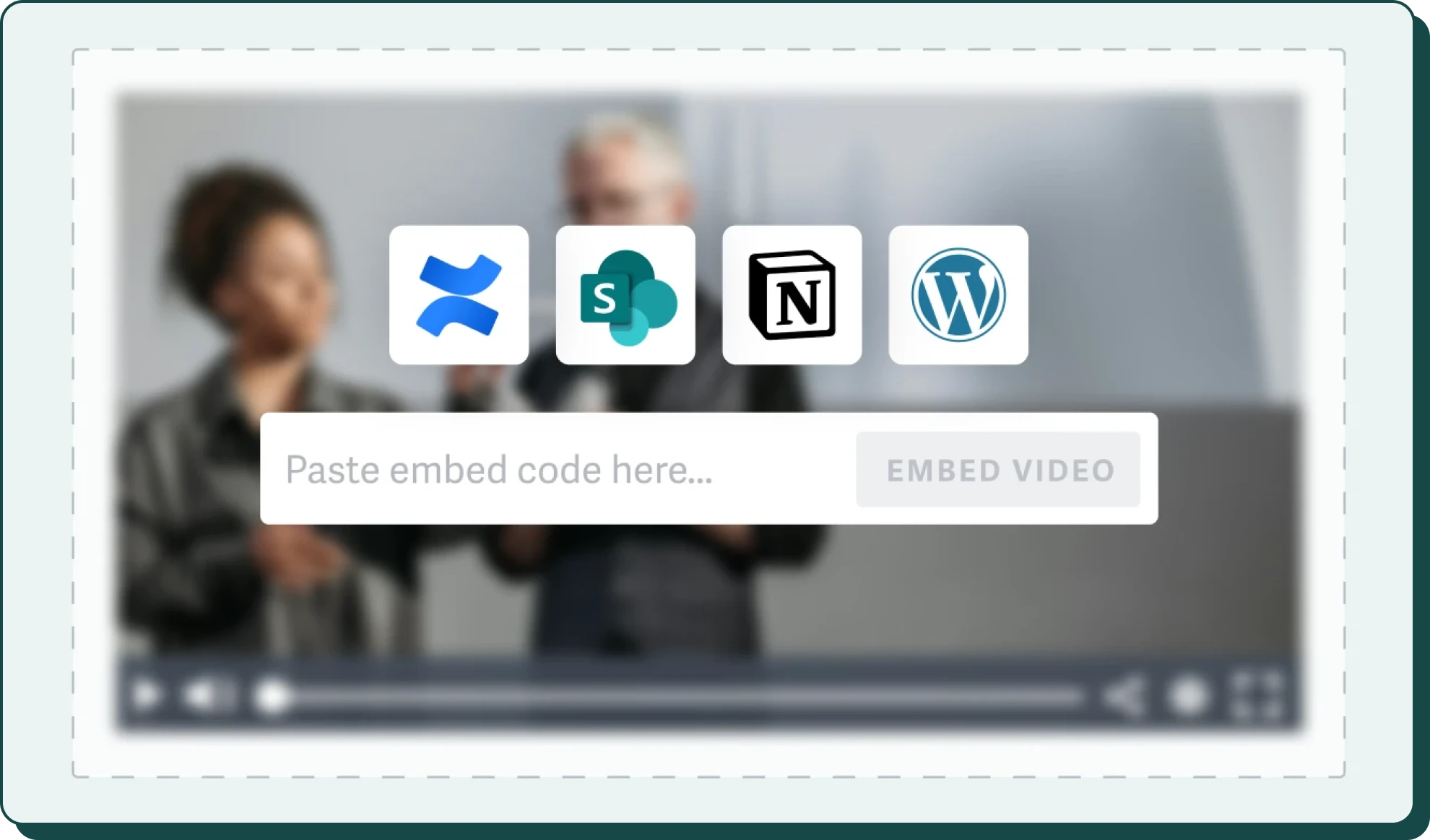 SproutVideo player with embed code panel and platform sharing options