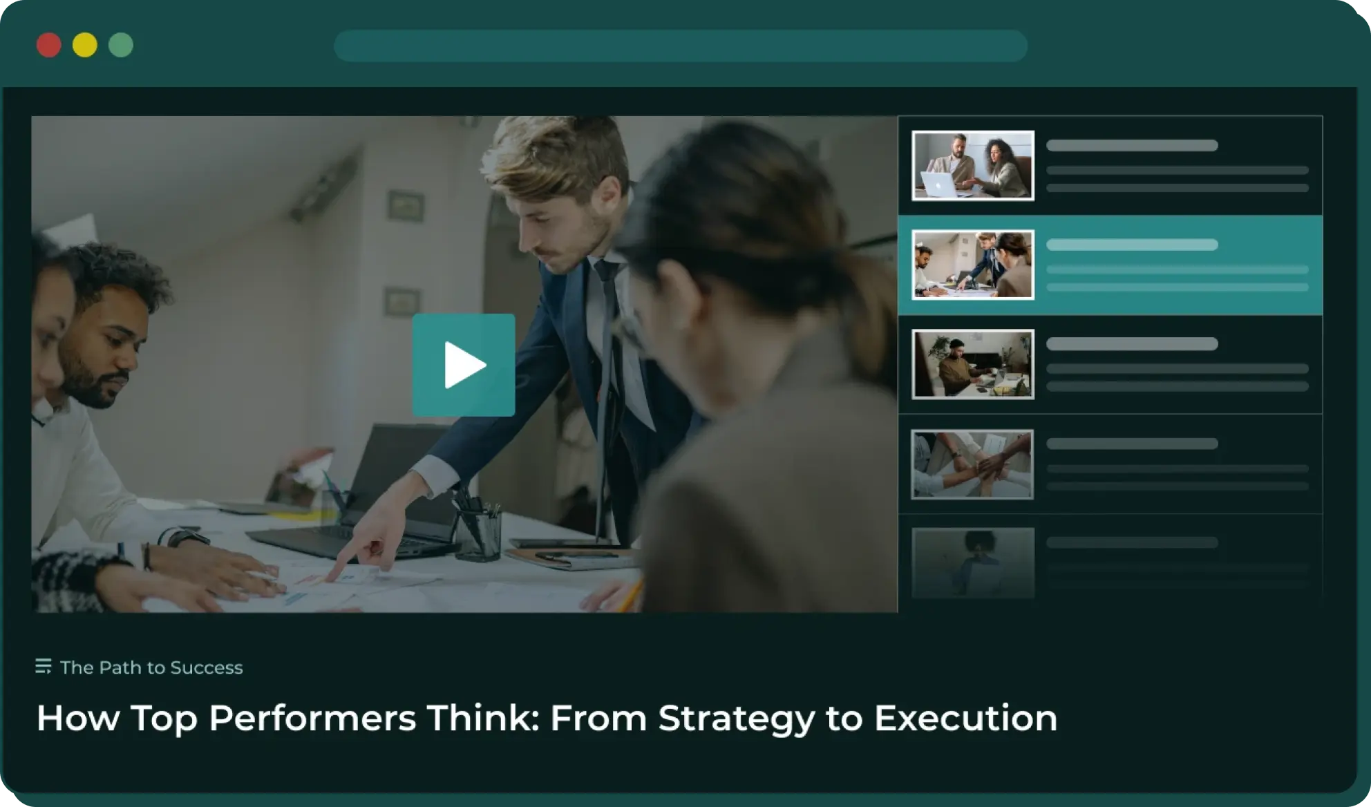 SproutVideo hosted video website with a branded player and video playlist sidebar