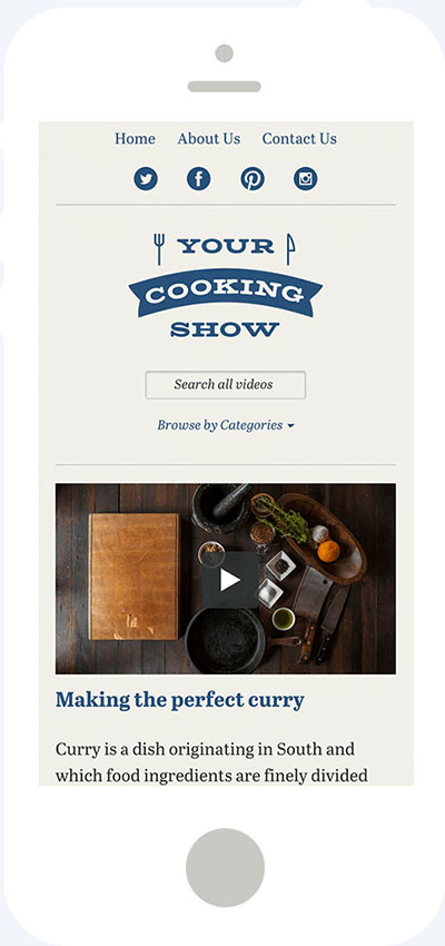 Responsive, Mobile-Friedly, video website hosted by SproutVideo using the Cedar Theme