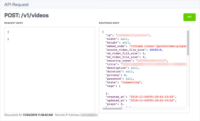 API Notifications and History Log