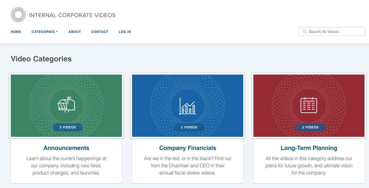 video website example of maple theme