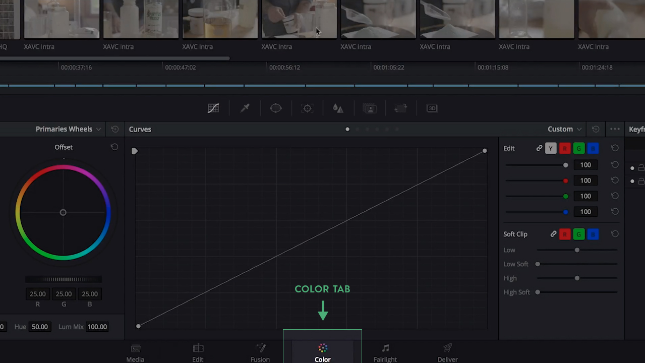 Color Space Tab in DaVinci