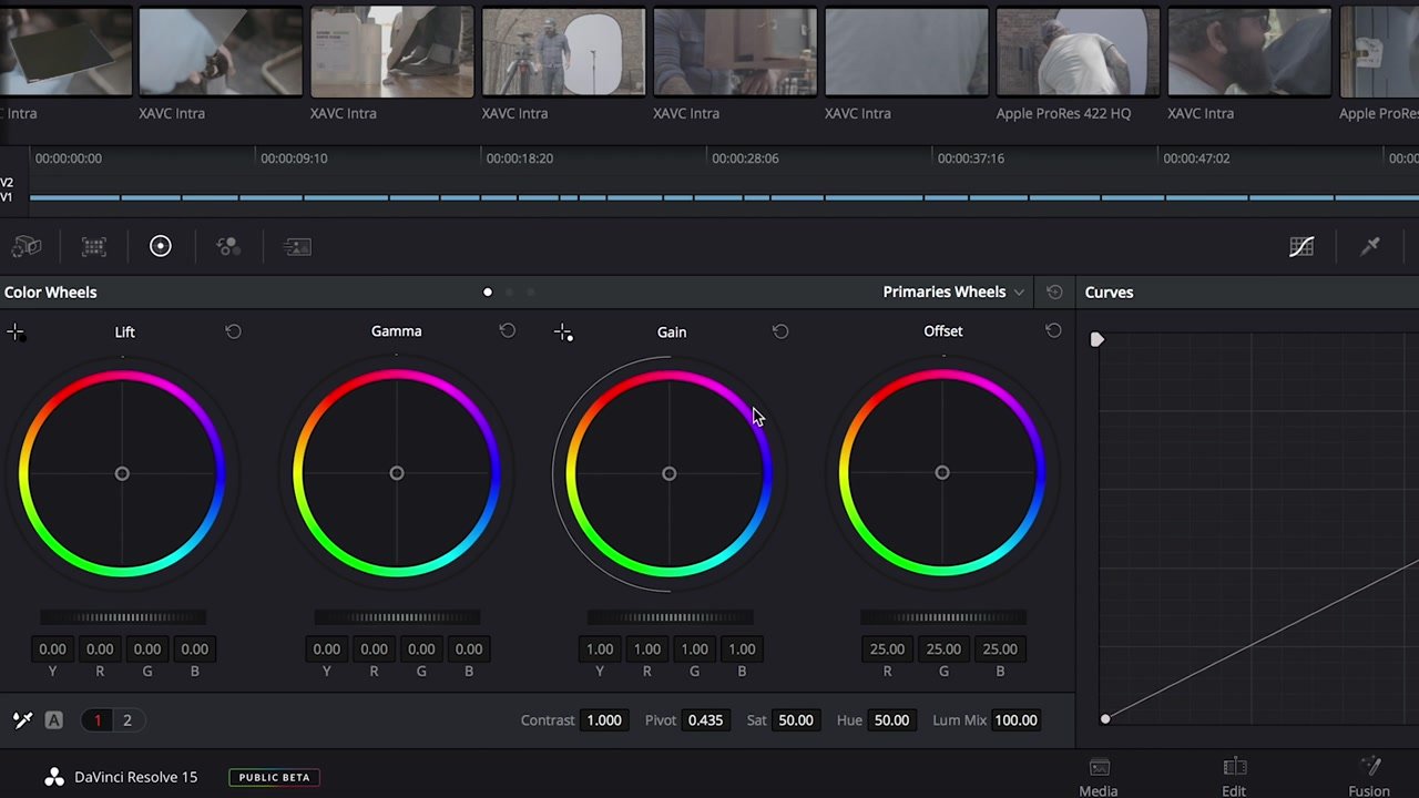 davinci resolve color wheels